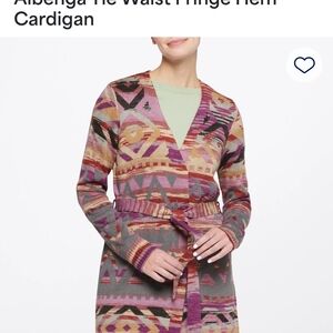 Vibrant Pink and Purple Geometric Cardigan Sweater